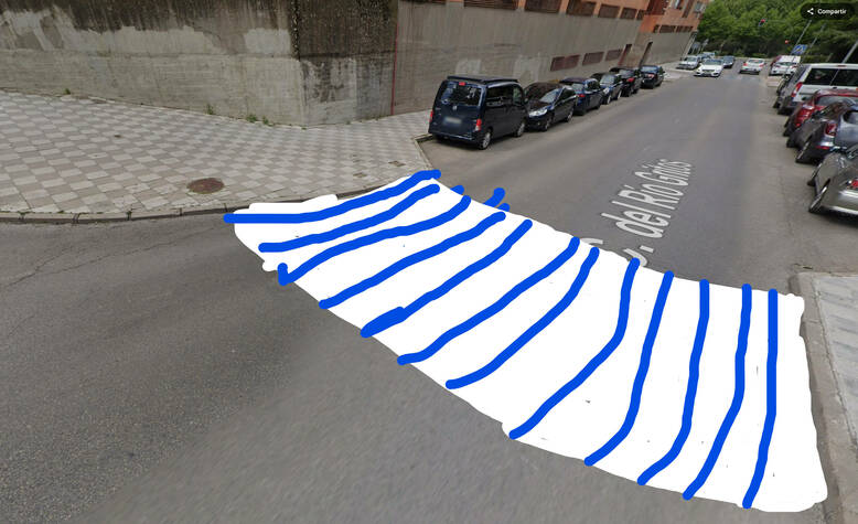 Paso de peatones y badén Paso de peatones y badén